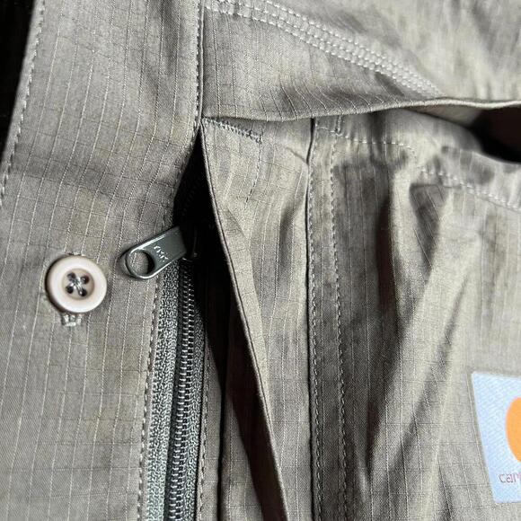 Carhartt Men’s Relaxed Fit Button-Up Work Shirt M Regular Green Cotton Nylon - Picture 8 of 8